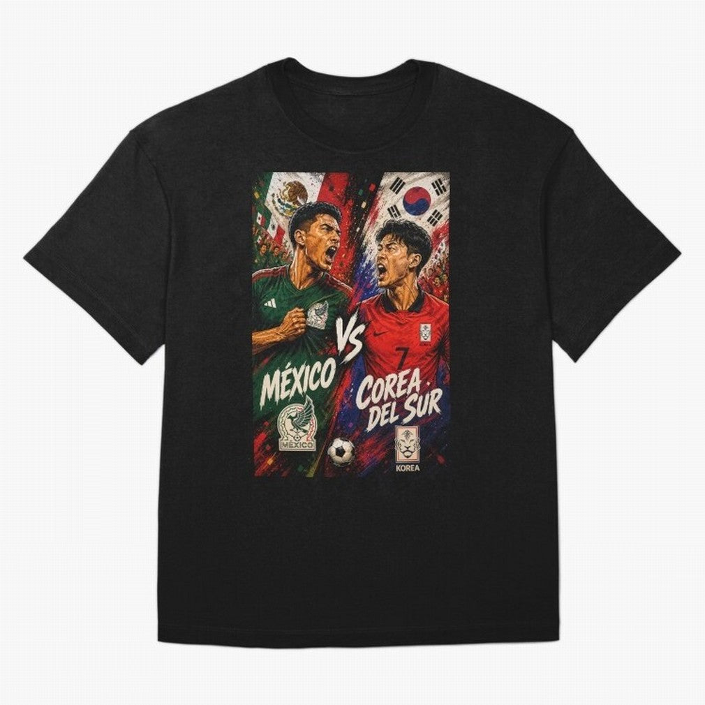 Mexico vs South Korea ¨C Group A FIFA World Cup 2026 | Comic Style Soccer Jersey Classic T-Shirt Represent the Passion of FIFA World Cup 2026 USA Canada Mexico Spirit, Driven by France, Messi, Football History, Final Match Energy, Crowd Noise and