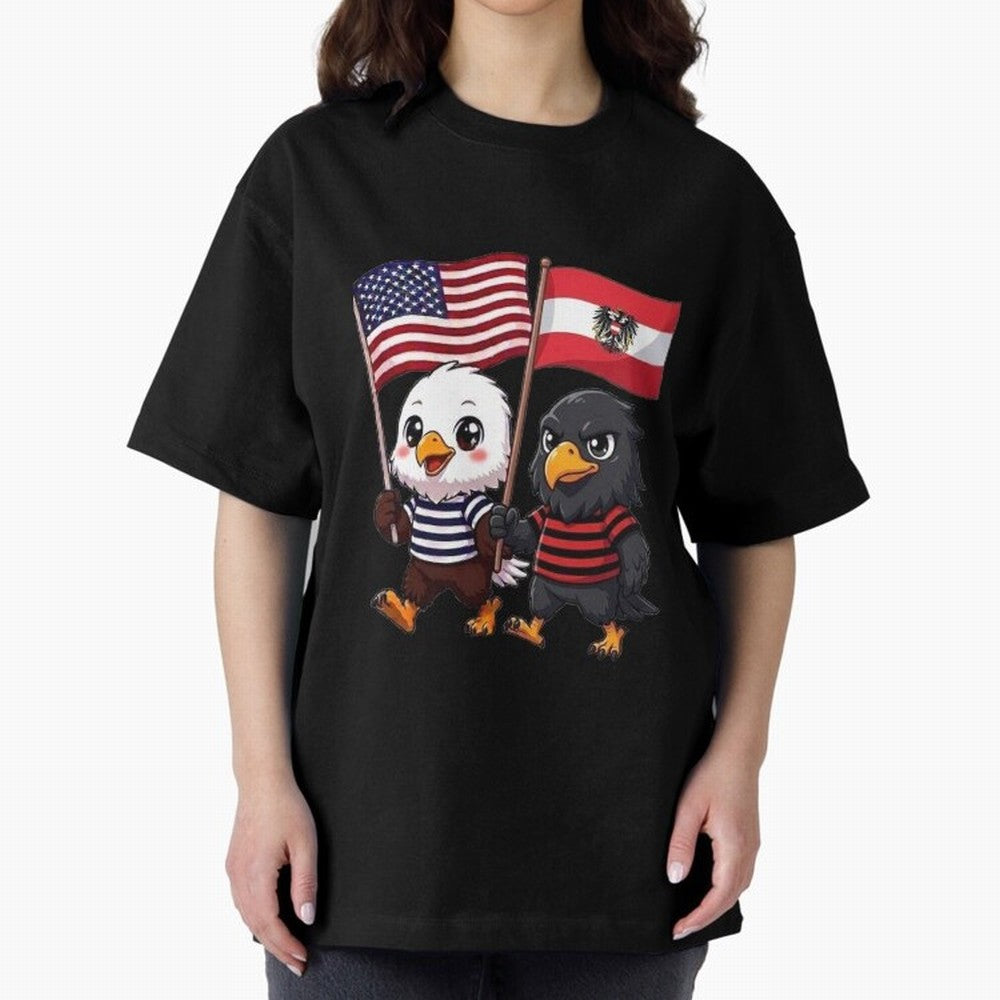 The American eagle and its friend, the Austrian eagle Classic T-Shirt Bring Global Tournament Vibes to Global Football Passion for FIFA World Cup 2026, Inspired by Messi and Cristiano Ronaldo, Brazil, Worldwide Fan Energy, Dramatic Goals, Stadium