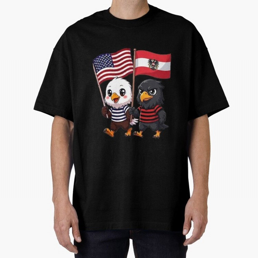 The American eagle and its friend, the Austrian eagle Classic T-Shirt Bring Global Tournament Vibes to Global Football Passion for FIFA World Cup 2026, Inspired by Messi and Cristiano Ronaldo, Brazil, Worldwide Fan Energy, Dramatic Goals, Stadium