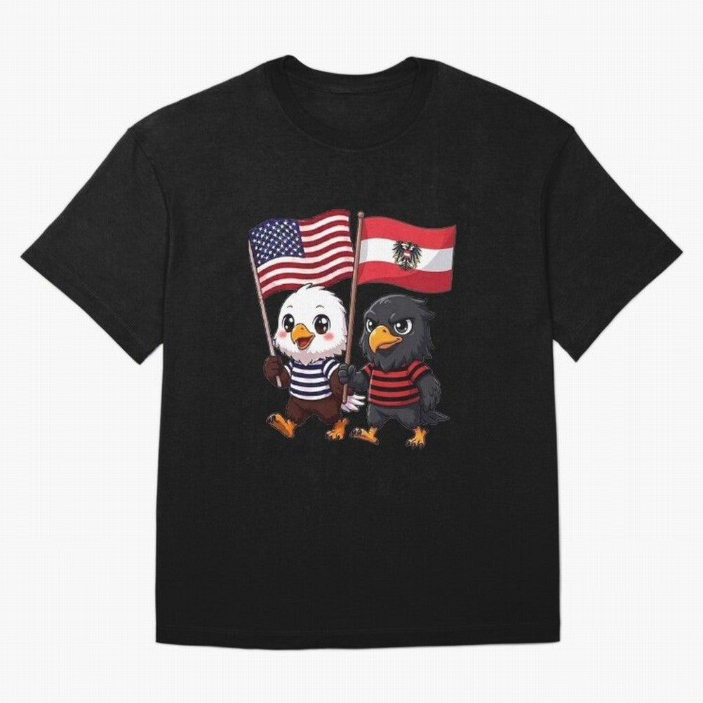 The American eagle and its friend, the Austrian eagle Classic T-Shirt Bring Global Tournament Vibes to Global Football Passion for FIFA World Cup 2026, Inspired by Messi and Cristiano Ronaldo, Brazil, Worldwide Fan Energy, Dramatic Goals, Stadium