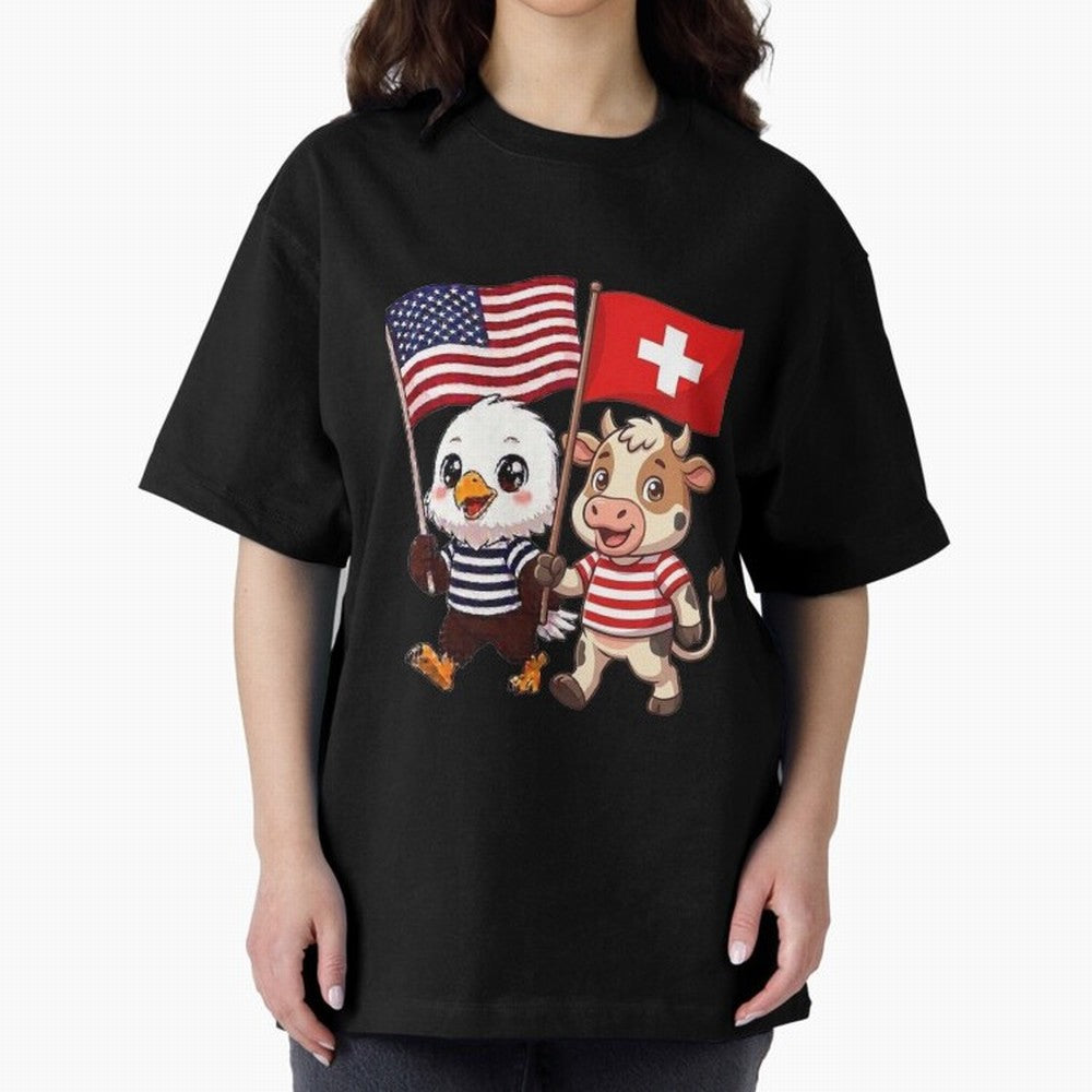 The American eagle and its friend, the Swiss calf Classic T-Shirt Make Game Day About FIFA World Cup 2026 Group Stage for Fans of Neymar, Haaland and Cristiano Ronaldo and Germany, Bringing Global Supporter Spirit, Legendary Goals, National Colors