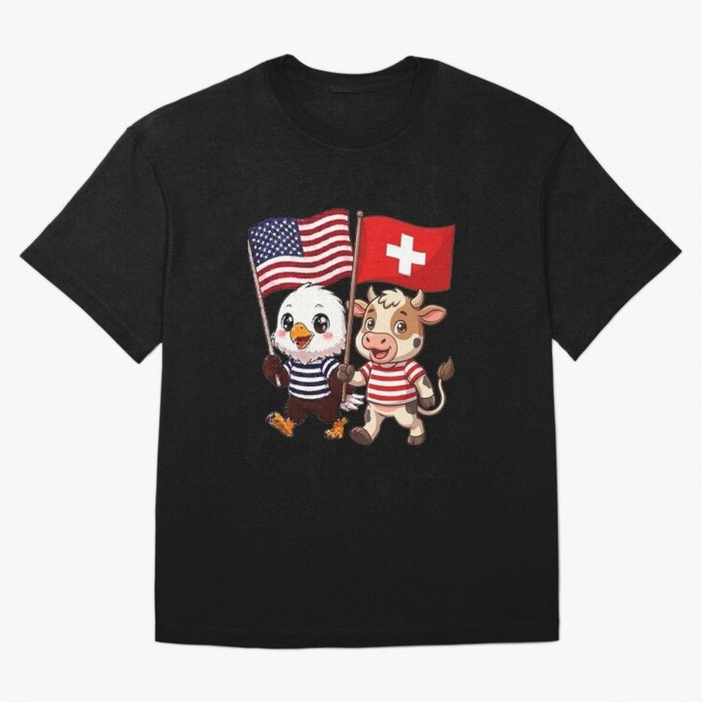 The American eagle and its friend, the Swiss calf Classic T-Shirt Make Game Day About FIFA World Cup 2026 Group Stage for Fans of Neymar, Haaland and Cristiano Ronaldo and Germany, Bringing Global Supporter Spirit, Legendary Goals, National Colors