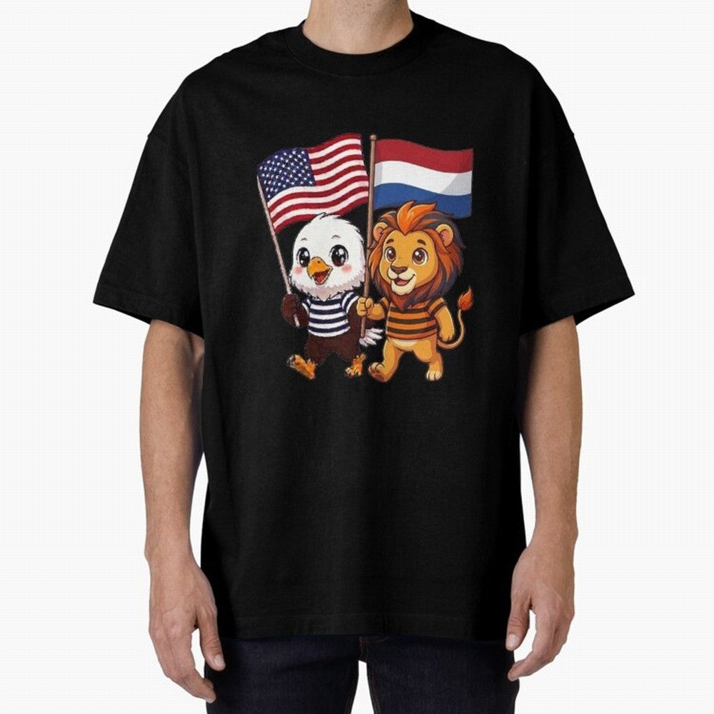 The American eagle and its friend the Dutch lion Classic T-Shirt Bring World Football Passion into FIFA World Cup 2026 Group Stage Spirit, Filled with France, Haaland, Global Supporter Spirit, Legendary Goals, National Colors and Tournament