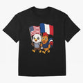 The American eagle and its friend, the French rooster Classic T-Shirt Show Your Stadium Side during the FIFA World Cup 2026 Group Stage Journey through Haaland and Mbappe Highlights, Germany Pride, Sports Nostalgia, International Competition,