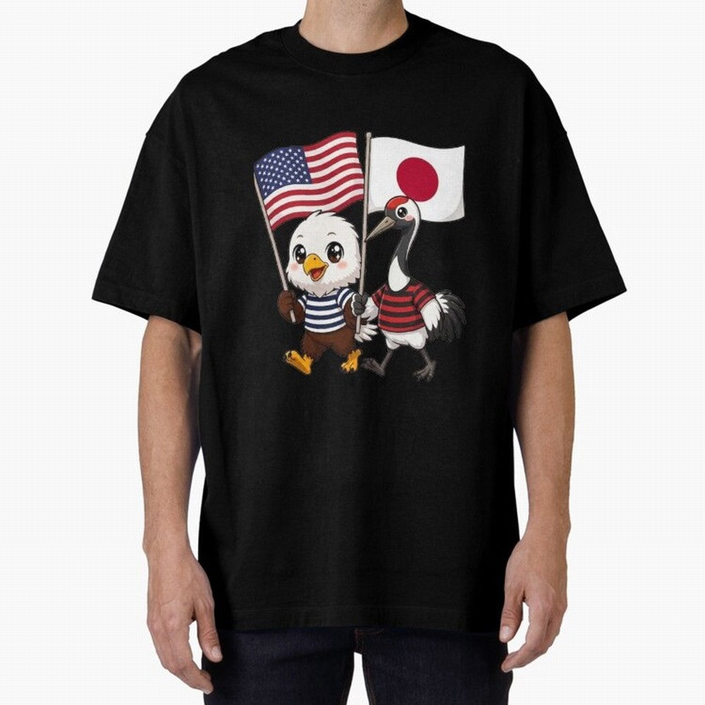 The American eagle and its friend, the Japanese crane Classic T-Shirt Show Up for the Glory of Match Day Hype around FIFA World Cup 2026 Group Stage, Haaland and Mbappe, Brazil, Championship Spirit, Famous Goals, Roaring Crowds and International