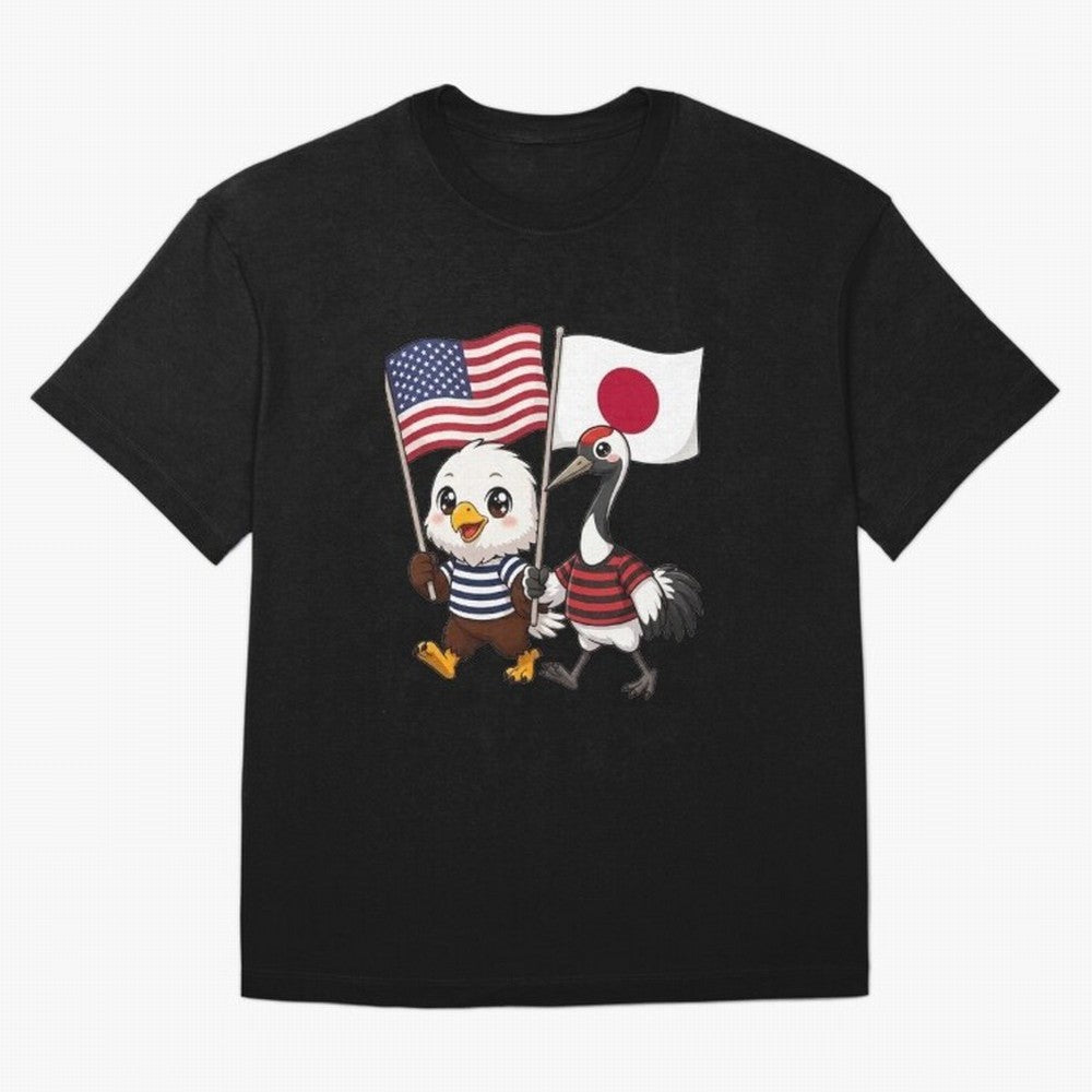 The American eagle and its friend, the Japanese crane Classic T-Shirt Show Up for the Glory of Match Day Hype around FIFA World Cup 2026 Group Stage, Haaland and Mbappe, Brazil, Championship Spirit, Famous Goals, Roaring Crowds and International