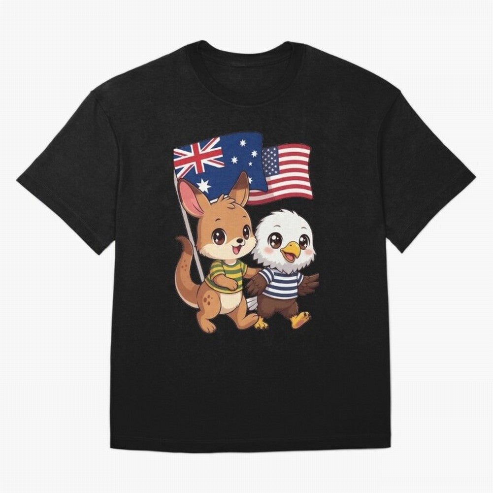 the Australian kangaroo and its friend the American eagle Classic T-Shirt Bring a Vintage Feel to Global Football Passion for FIFA World Cup 2026 Group Stage, Centered on Mbappe and Neymar, Spain, Football Festival Excitement, Trophy Ambitions,