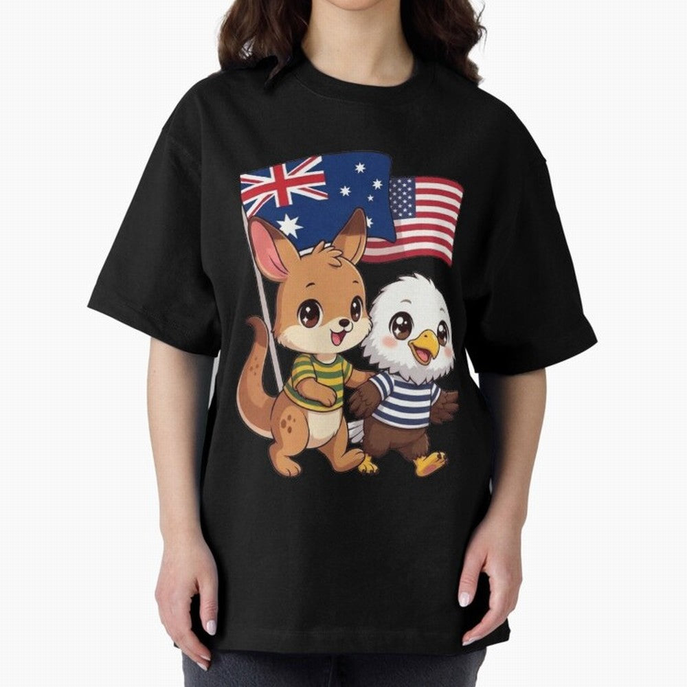 the Australian kangaroo and its friend the American eagle Classic T-Shirt Bring a Vintage Feel to Global Football Passion for FIFA World Cup 2026 Group Stage, Centered on Mbappe and Neymar, Spain, Football Festival Excitement, Trophy Ambitions,