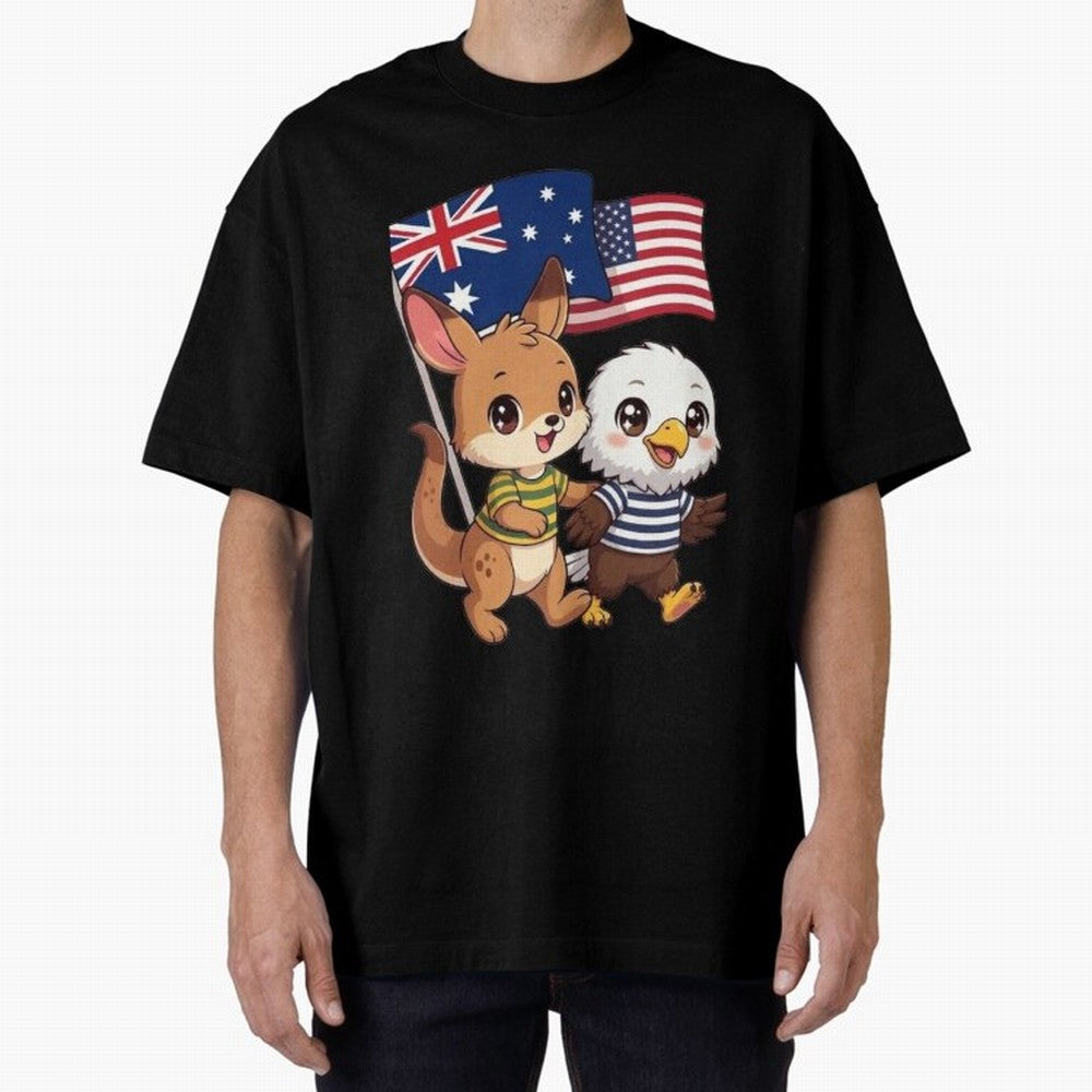 the Australian kangaroo and its friend the American eagle Classic T-Shirt Bring a Vintage Feel to Global Football Passion for FIFA World Cup 2026 Group Stage, Centered on Mbappe and Neymar, Spain, Football Festival Excitement, Trophy Ambitions,