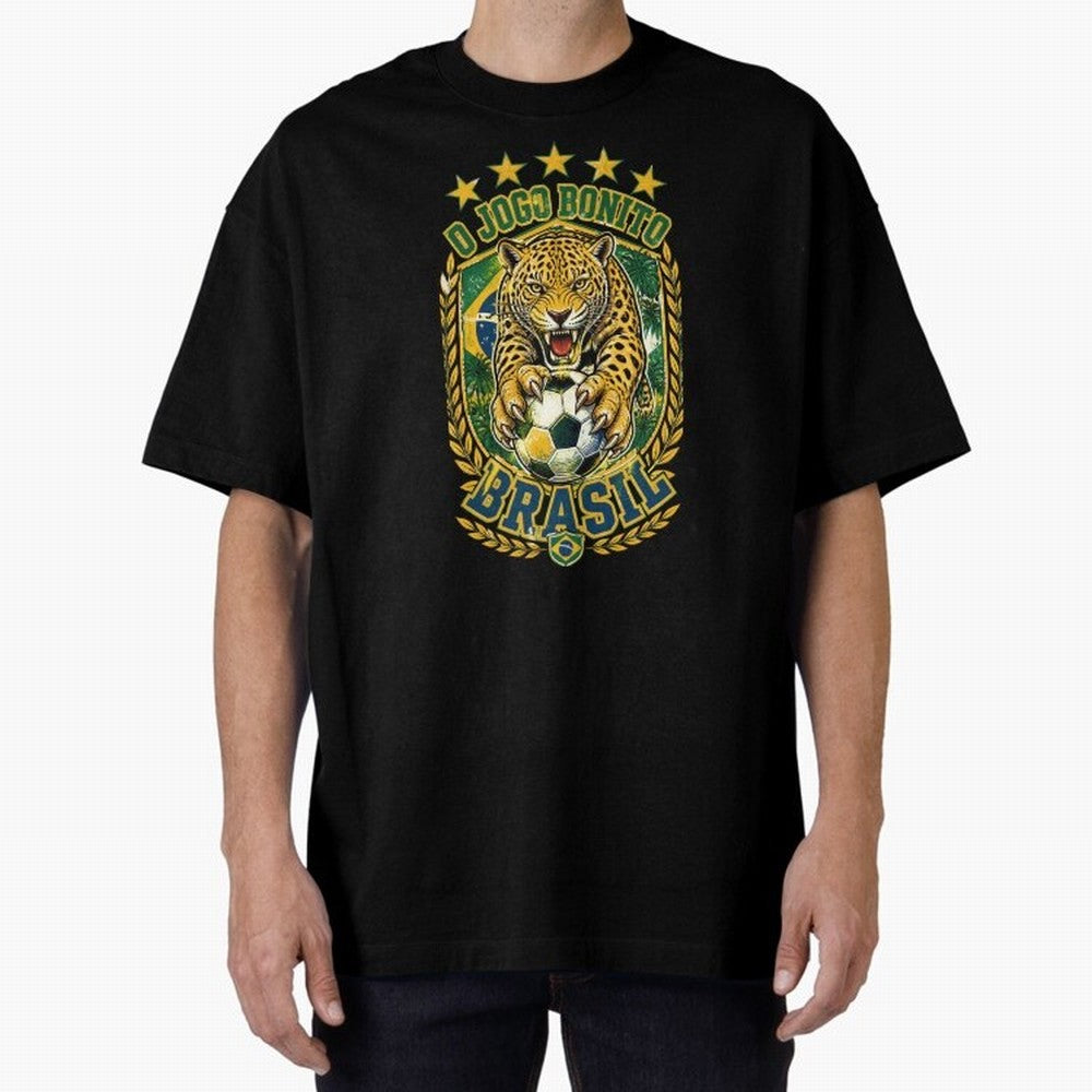 Brazil Soccer Jaguar - O Jogo Bonito Vintage 5 Stars Football Fan T-Shirt Classic T-Shirt Bring Legendary Rivalry Energy to the FIFA World Cup 2026 Journey through Mbappe Highlights, England Pride, Worldwide Fan Energy, Dramatic Goals, Stadium