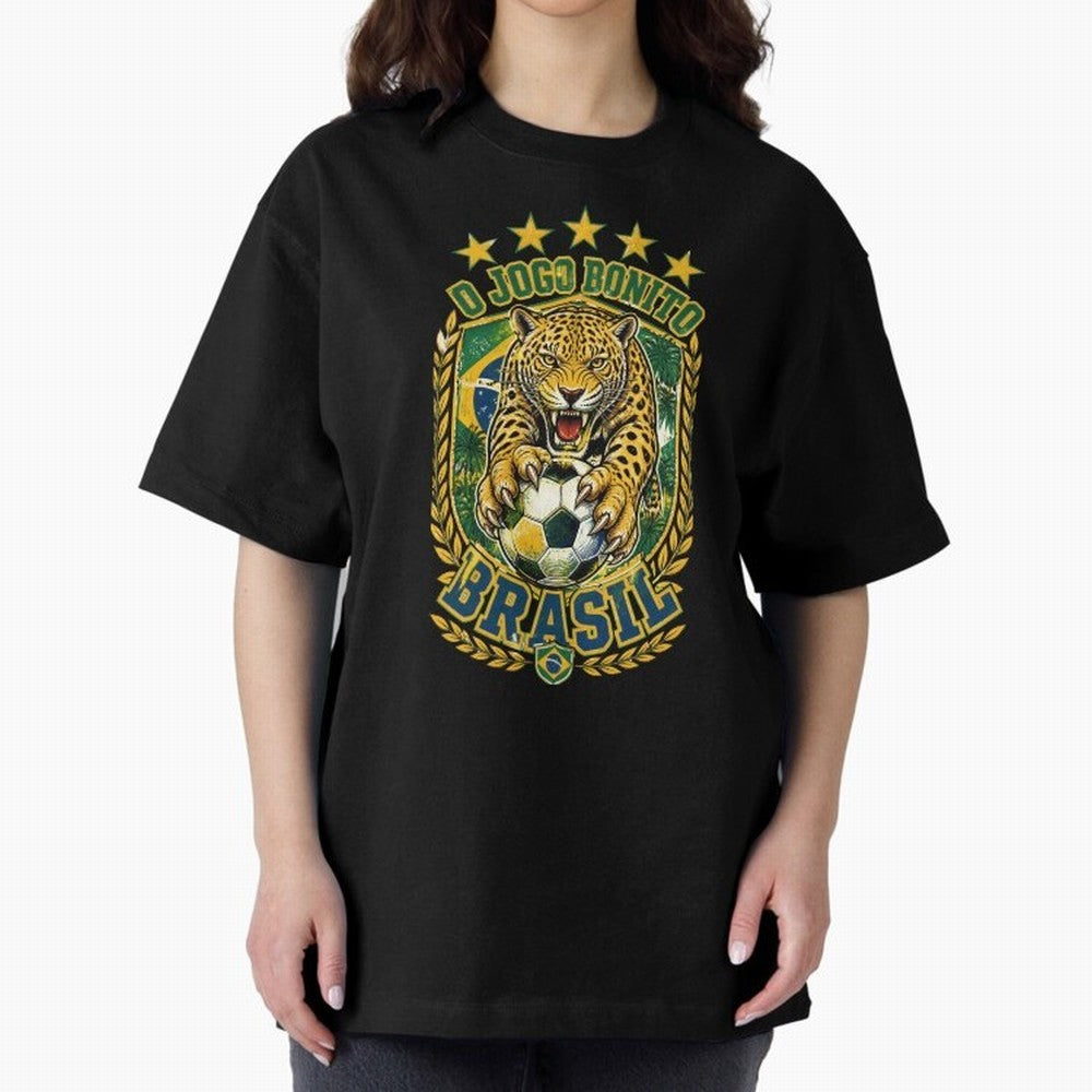 Brazil Soccer Jaguar - O Jogo Bonito Vintage 5 Stars Football Fan T-Shirt Classic T-Shirt Bring Legendary Rivalry Energy to the FIFA World Cup 2026 Journey through Mbappe Highlights, England Pride, Worldwide Fan Energy, Dramatic Goals, Stadium