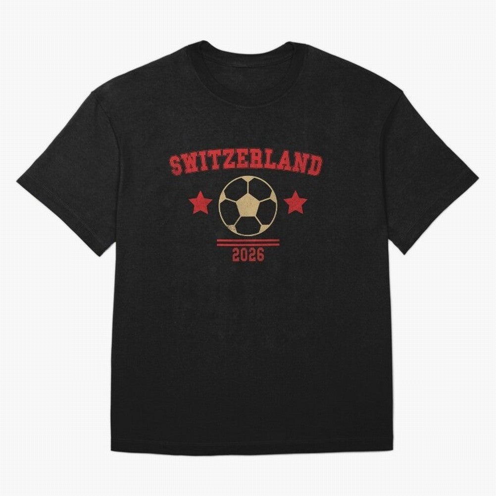 Switzerland ¡ª Vintage Soccer Tee Classic T-Shirt Celebrate Supporters United by FIFA World Cup 2026 Group Stage Built around Cristiano Ronaldo, Argentina, France and Brazil Energy, Match Day Excitement, Supporter Culture, Golden Goals and Global