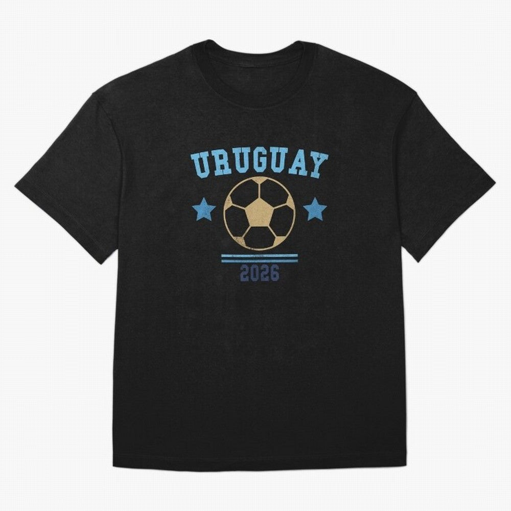 Uruguay 2026 ¡ª Vintage Soccer Tee Classic T-Shirt Remember FIFA World Cup 2026 Spirit, Filled with England and Germany, Messi, Championship Spirit, Famous Goals, Roaring Crowds and International Football Unity; Made for Collectors Who Enjoy Iconic
