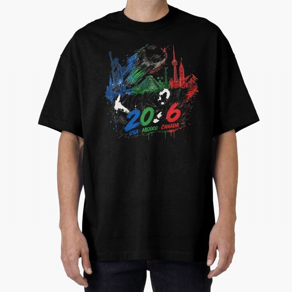 Kick Off 2026 USA Mexico Canada Soccer Graphic Classic T-Shirt Carry National Pride through the FIFA World Cup 2026 USA Canada Mexico Journey through Mbappe Highlights, Argentina Pride, Global Supporter Spirit, Legendary Goals, National Colors and