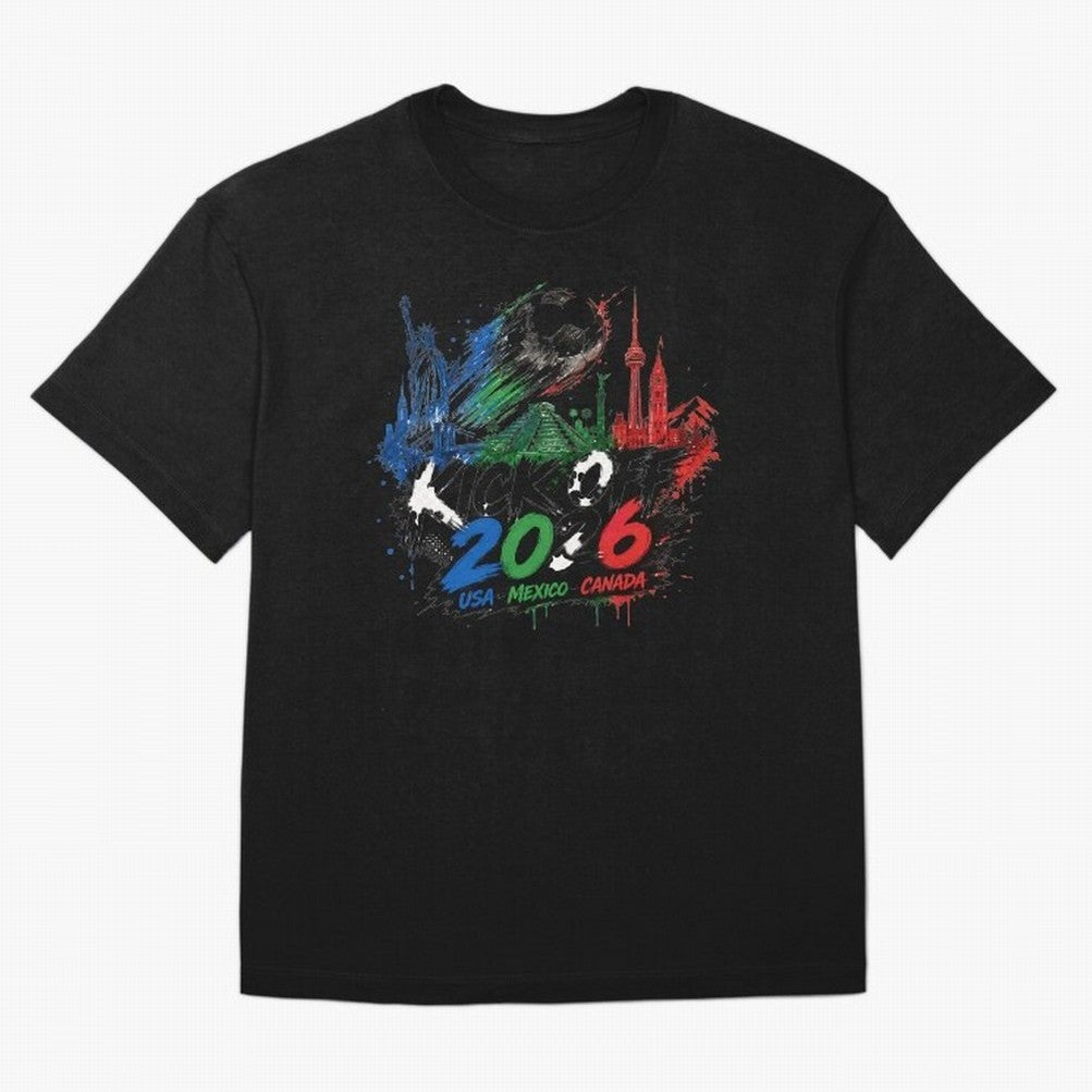 Kick Off 2026 USA Mexico Canada Soccer Graphic Classic T-Shirt Carry National Pride through the FIFA World Cup 2026 USA Canada Mexico Journey through Mbappe Highlights, Argentina Pride, Global Supporter Spirit, Legendary Goals, National Colors and