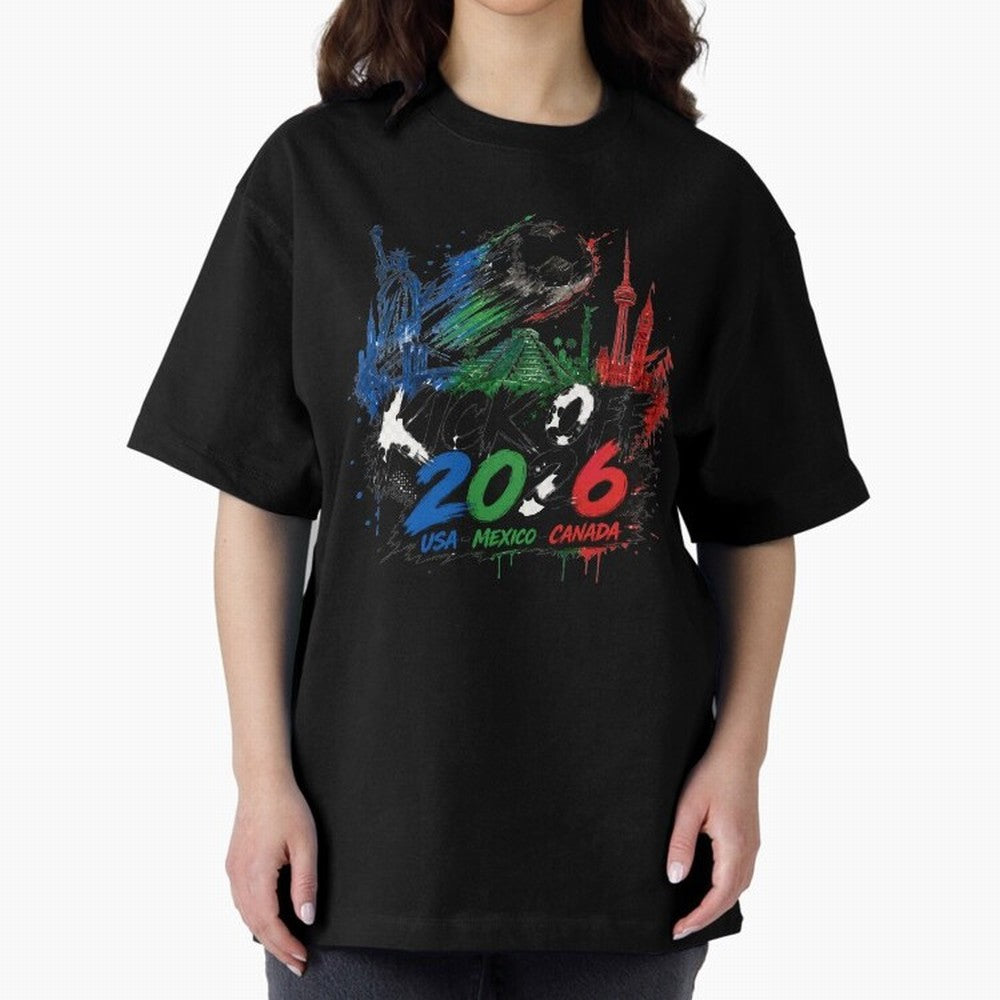 Kick Off 2026 USA Mexico Canada Soccer Graphic Classic T-Shirt Carry National Pride through the FIFA World Cup 2026 USA Canada Mexico Journey through Mbappe Highlights, Argentina Pride, Global Supporter Spirit, Legendary Goals, National Colors and