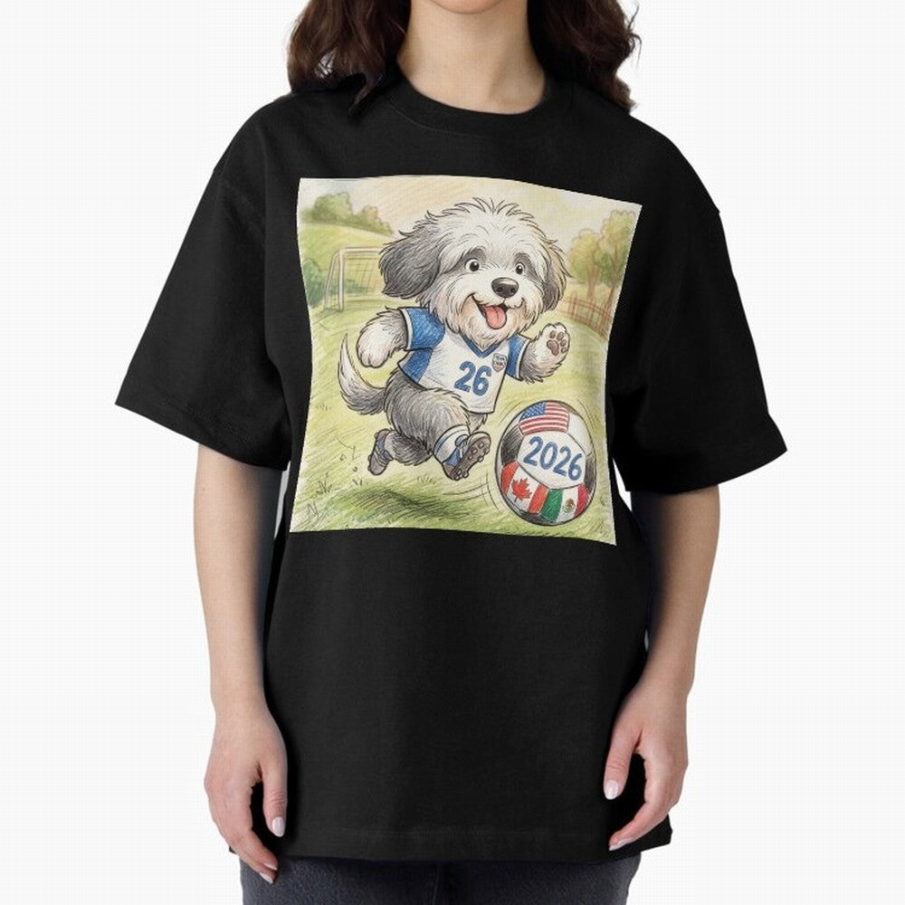Cute Sheepdog Soccer Star - 2026 World Cup Fluffy Puppy Classic T-Shirt Carry Match Day Hype around FIFA World Cup 2026, Messi, Neymar and Mbappe, Argentina, France and Brazil, Football History, Final Match Energy, Crowd Noise and Once in a