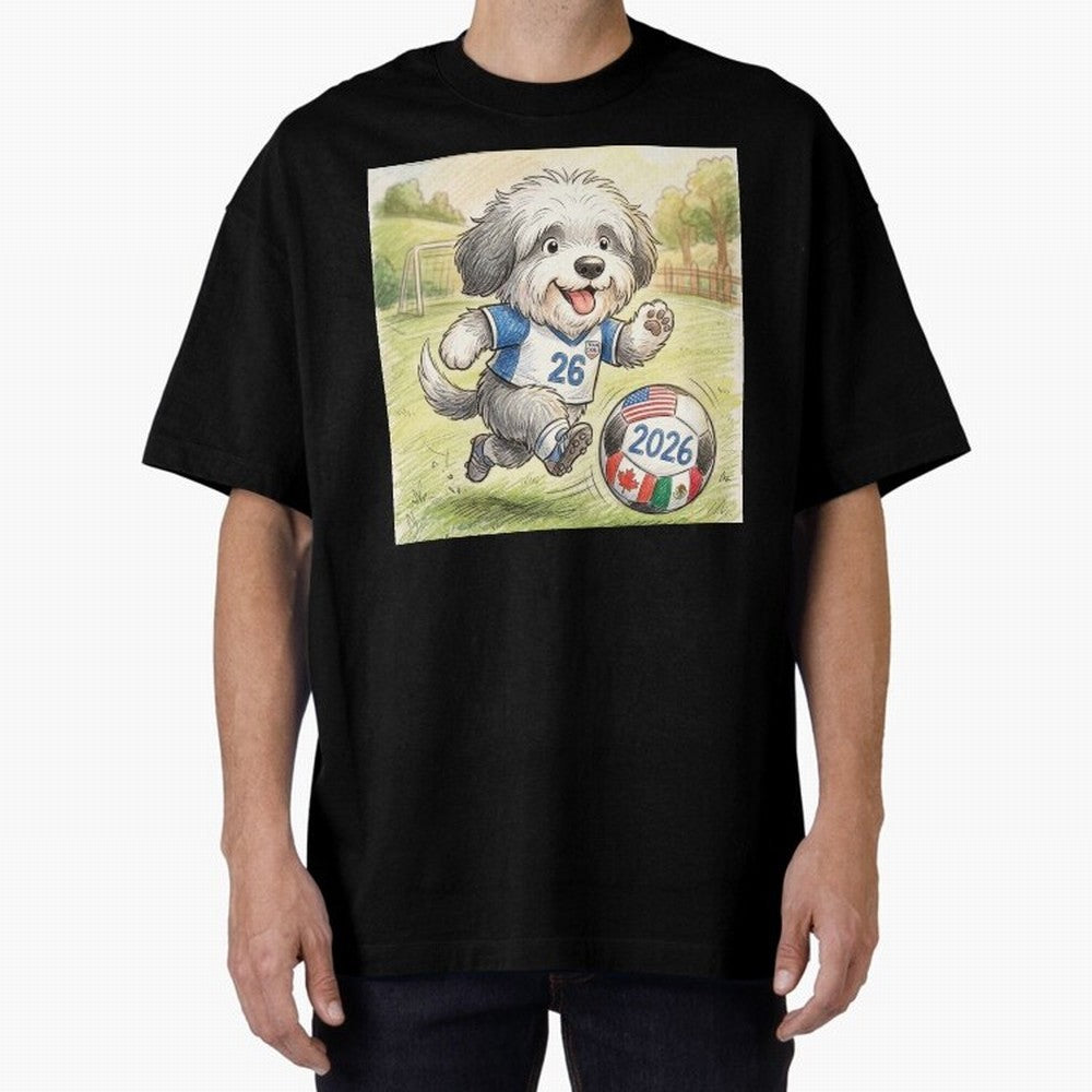 Cute Sheepdog Soccer Star - 2026 World Cup Fluffy Puppy Classic T-Shirt Carry Match Day Hype around FIFA World Cup 2026, Messi, Neymar and Mbappe, Argentina, France and Brazil, Football History, Final Match Energy, Crowd Noise and Once in a