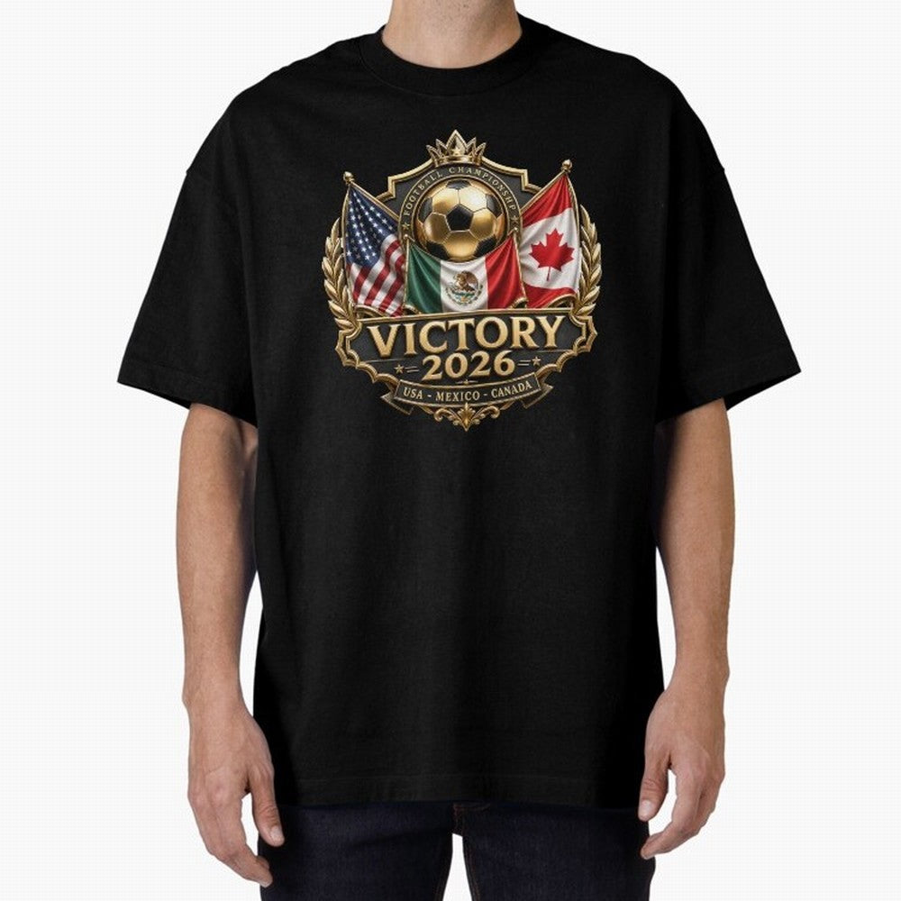 Victory 2026 USA Mexico Canada Football Crest Classic T-Shirt Stand Proud for the FIFA World Cup 2026 USA Canada Mexico Journey through Haaland Highlights, France and Portugal Pride, Football Passion, Legendary Performances, Festival Vibes and