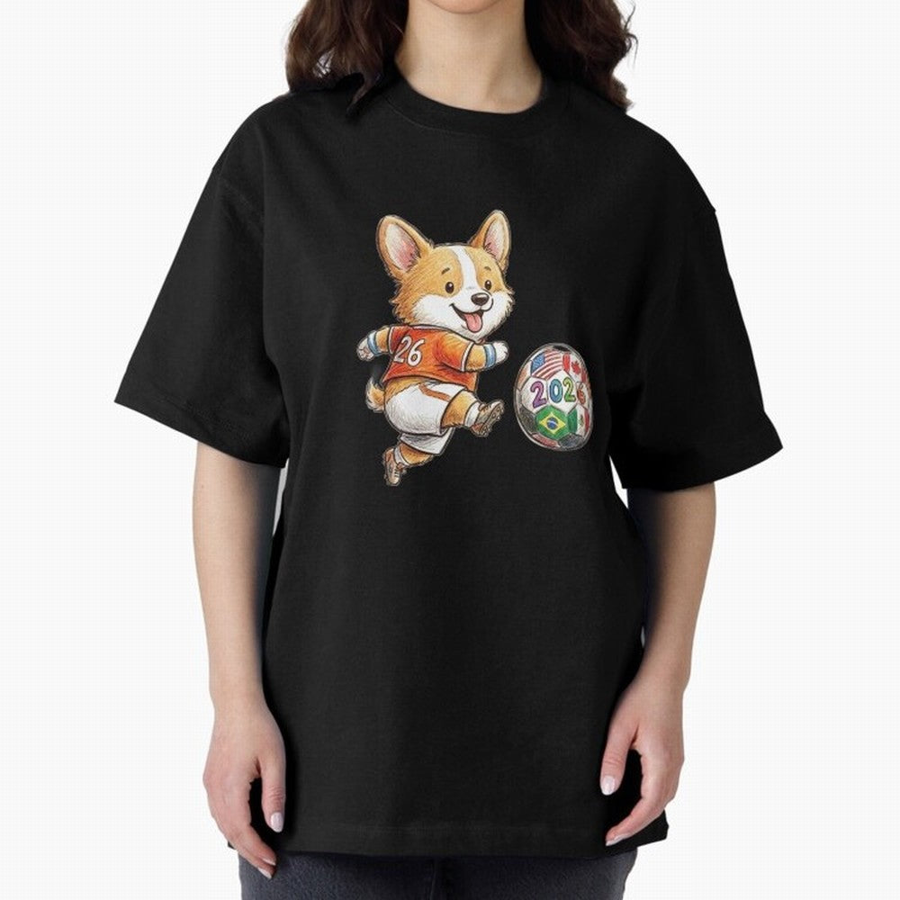 Cute Corgi Soccer Striker - 2026 World Cup Orange Jersey Classic T-Shirt Back the Journey through FIFA World Cup 2026 Celebrating Cristiano Ronaldo, Argentina and Brazil Energy, Goal Celebration Energy, Supporter Heritage, Football Icons and