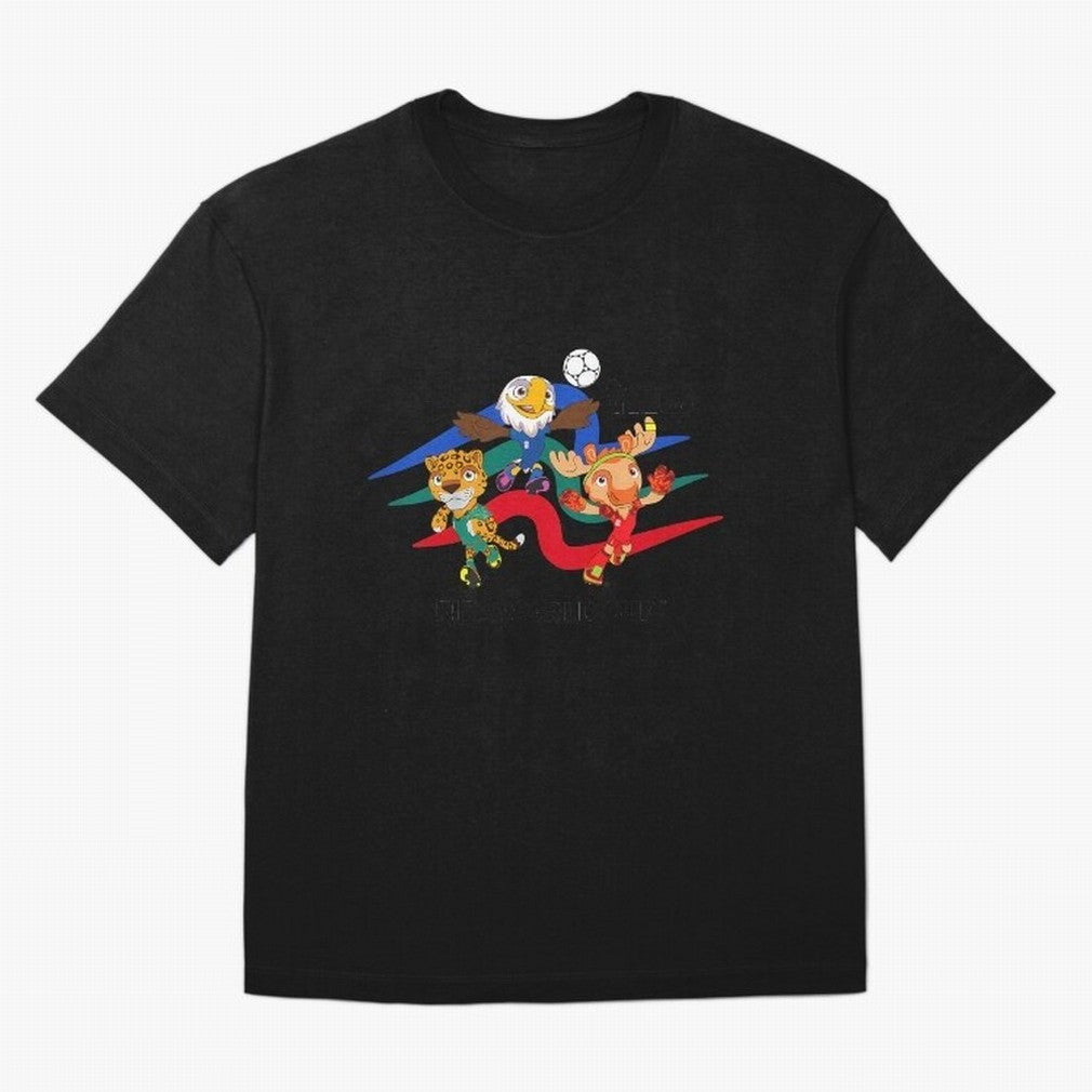 Kids World Cup26 Host Country Mascots Action Classic T-Shirt Join Supporters Worldwide for Global Football Passion for FIFA World Cup 2026 Group Stage, Connected to Messi and Cristiano Ronaldo, Brazil, Championship Spirit, Famous Goals, Roaring