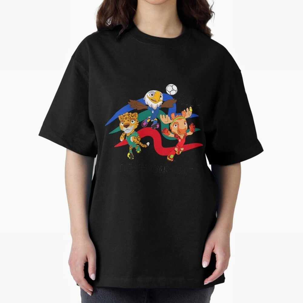 Kids World Cup26 Host Country Mascots Action Classic T-Shirt Join Supporters Worldwide for Global Football Passion for FIFA World Cup 2026 Group Stage, Connected to Messi and Cristiano Ronaldo, Brazil, Championship Spirit, Famous Goals, Roaring