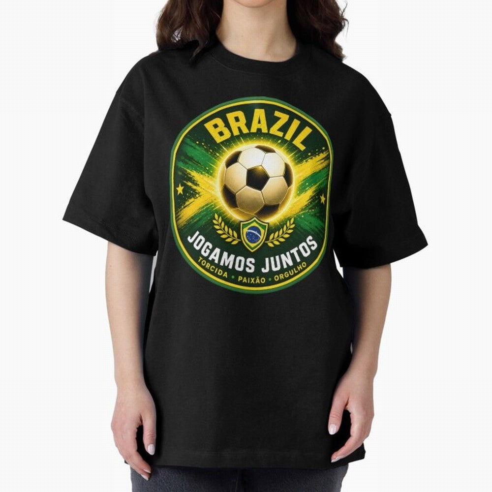 Vibrant and Elegant Brazil Soccer Emblem Classic T-Shirt Refresh Global Football Passion for FIFA World Cup 2026 USA Canada Mexico, Made for CR7 and Messi, Spain and Netherlands, Vintage Soccer Flavor, Modern Football Stars, National Flags and