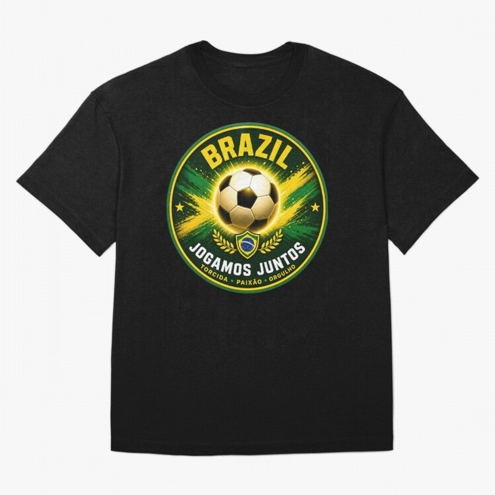 Vibrant and Elegant Brazil Soccer Emblem Classic T-Shirt Refresh Global Football Passion for FIFA World Cup 2026 USA Canada Mexico, Made for CR7 and Messi, Spain and Netherlands, Vintage Soccer Flavor, Modern Football Stars, National Flags and