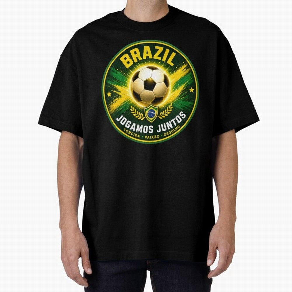 Vibrant and Elegant Brazil Soccer Emblem Classic T-Shirt Refresh Global Football Passion for FIFA World Cup 2026 USA Canada Mexico, Made for CR7 and Messi, Spain and Netherlands, Vintage Soccer Flavor, Modern Football Stars, National Flags and