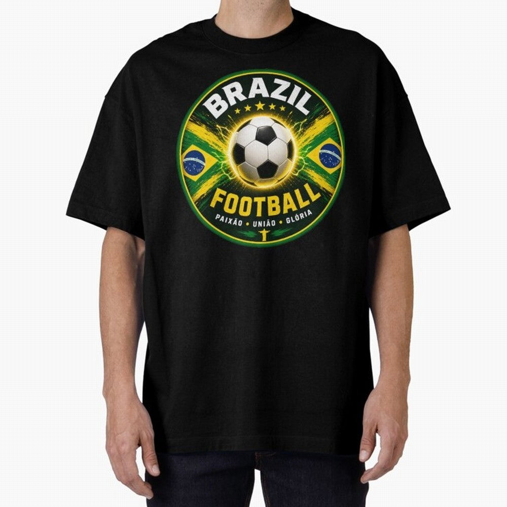 Elegant Brazil Football Emblem Classic T-Shirt Celebrate National Team Dreams in FIFA World Cup 2026 for Fans of CR7 and Spain and Netherlands, Bringing Football Passion, Legendary Performances, Festival Vibes and Supporter Community; Made for