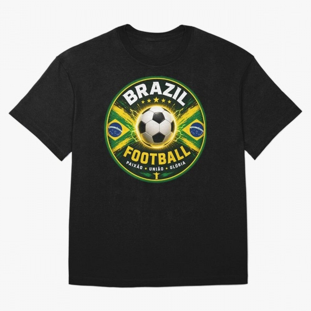 Elegant Brazil Football Emblem Classic T-Shirt Celebrate National Team Dreams in FIFA World Cup 2026 for Fans of CR7 and Spain and Netherlands, Bringing Football Passion, Legendary Performances, Festival Vibes and Supporter Community; Made for