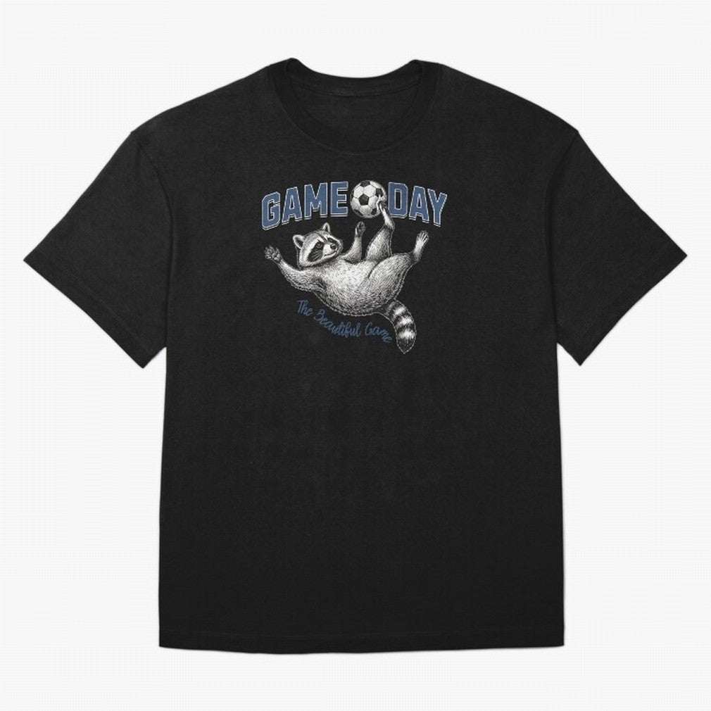 Raccoon Soccer Game Day The Beautiful Game Classic T-Shirt Show Support during FIFA World Cup 2026 USA Canada Mexico Built around Cristiano Ronaldo, Haaland and CR7, Spain Energy, Champion Mindset, Group Stage Buzz, Knockout Tension and Passionate