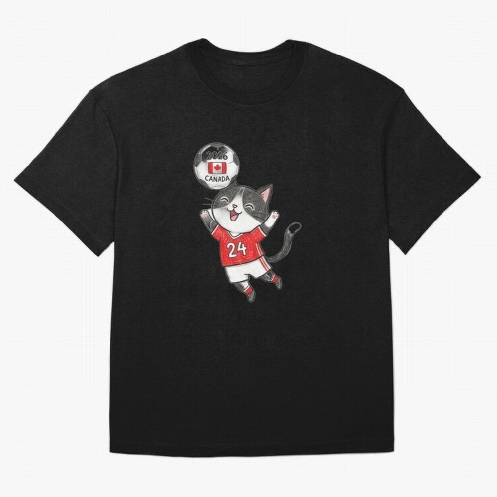 Canada Soccer Cat #24 - 2026 World Cup Celebration Classic T-Shirt Make the Season About FIFA World Cup 2026 for Fans of CR7 and England, France and Netherlands, Bringing Vintage Soccer Flavor, Modern Football Stars, National Flags and Final Night
