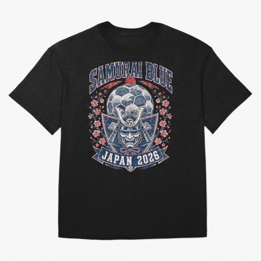 Samurai Blue Japan 2026 World Cup Soccer T-Shirt Classic T-Shirt Show Your Stadium Side during Global Football Passion for FIFA World Cup 2026 USA Canada Mexico, Inspired by Mbappe and Neymar, Portugal, Goal Celebration Energy, Supporter Heritage,