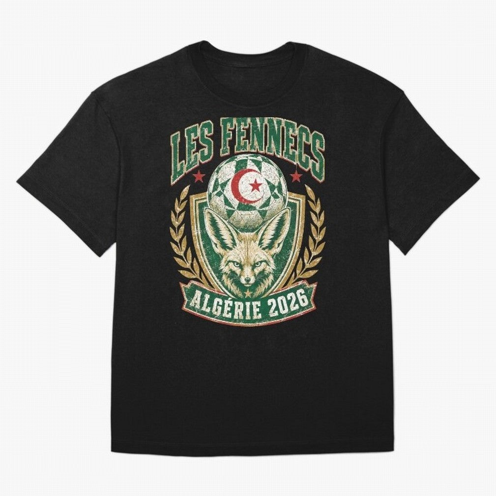 Les Fennecs Alg¨¦rie 2026 World Cup Soccer T-Shirt Classic T-Shirt Follow the Road to the FIFA World Cup 2026 Group Stage Journey through Cristiano Ronaldo, Haaland and CR7 Highlights, Brazil, Portugal and Argentina Pride, Champion Mindset, Group
