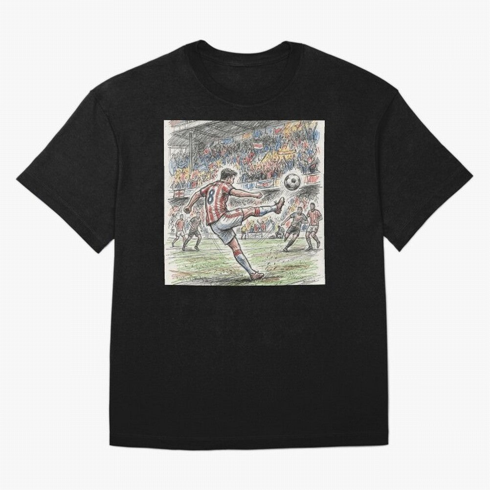 The Decisive Goal - Player #8 Stadium Action Illustration Classic T-Shirt Live the Energy of the FIFA World Cup 2026 USA Canada Mexico Journey through Messi, CR7 and Mbappe Highlights, Spain and Netherlands Pride, Classic Soccer Heritage,
