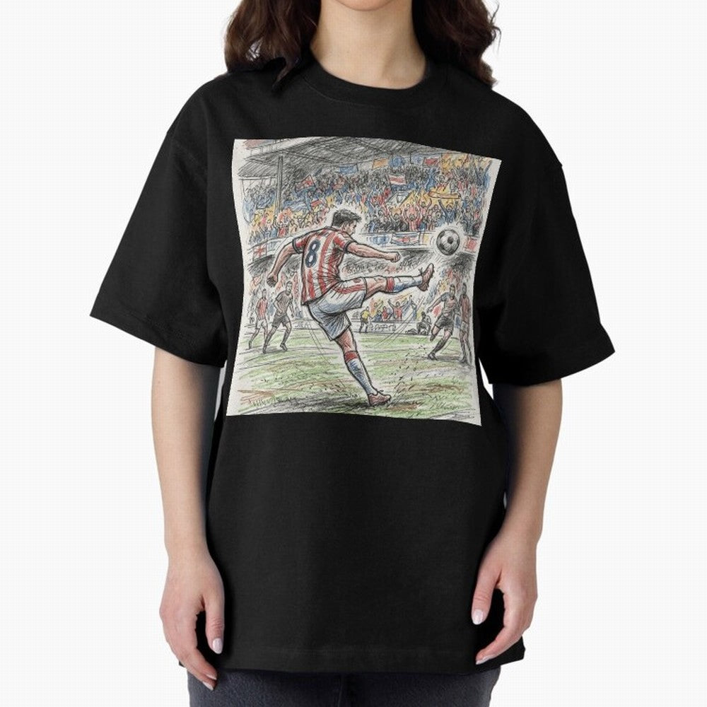 The Decisive Goal - Player #8 Stadium Action Illustration Classic T-Shirt Live the Energy of the FIFA World Cup 2026 USA Canada Mexico Journey through Messi, CR7 and Mbappe Highlights, Spain and Netherlands Pride, Classic Soccer Heritage,