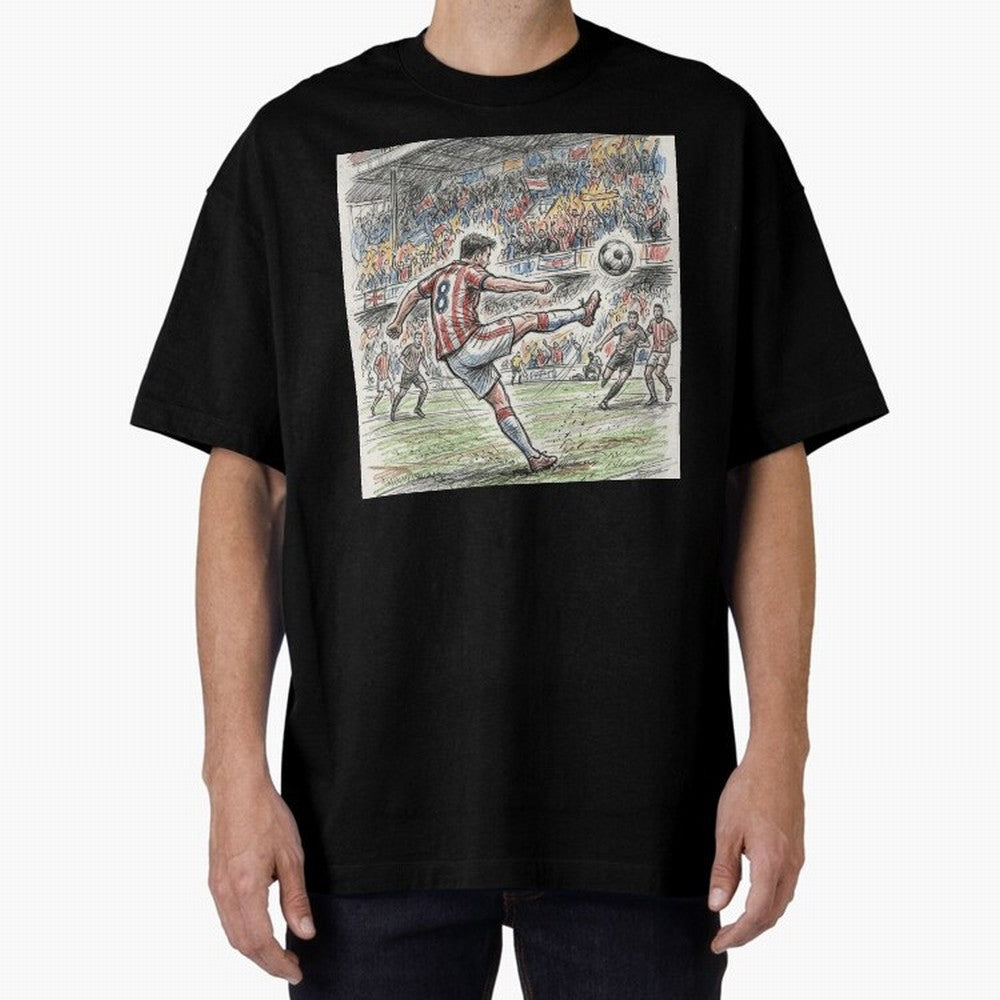 The Decisive Goal - Player #8 Stadium Action Illustration Classic T-Shirt Live the Energy of the FIFA World Cup 2026 USA Canada Mexico Journey through Messi, CR7 and Mbappe Highlights, Spain and Netherlands Pride, Classic Soccer Heritage,