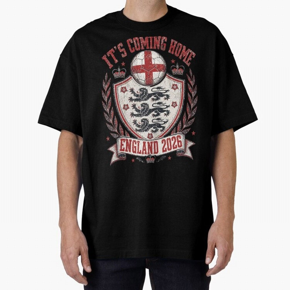 It's Coming Home England 2026 World Cup Soccer T-Shirt Classic T-Shirt Bring Trophy Dreams to FIFA World Cup 2026 Group Stage Spirit, Centered on Brazil, Portugal and Argentina, Haaland, Vintage Soccer Flavor, Modern Football Stars, National Flags