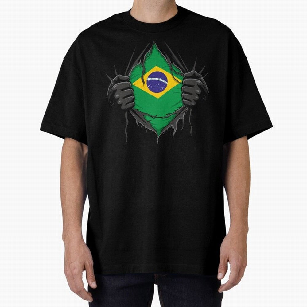 Brazil Flag - National Team Fans Classic T-Shirt Show Championship Spirit for FIFA World Cup 2026 Capturing Haaland and Mbappe, Spain and Netherlands Energy, Football Festival Excitement, Trophy Ambitions, Country Rivalries and Star Player Buzz;