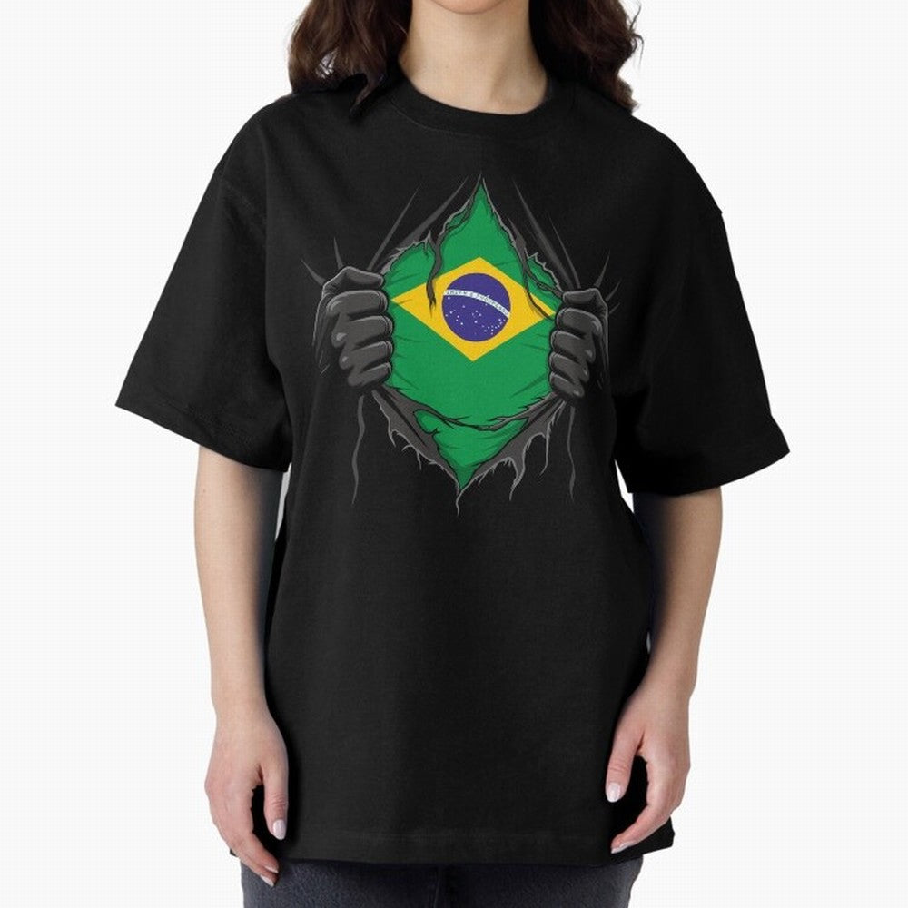 Brazil Flag - National Team Fans Classic T-Shirt Show Championship Spirit for FIFA World Cup 2026 Capturing Haaland and Mbappe, Spain and Netherlands Energy, Football Festival Excitement, Trophy Ambitions, Country Rivalries and Star Player Buzz;