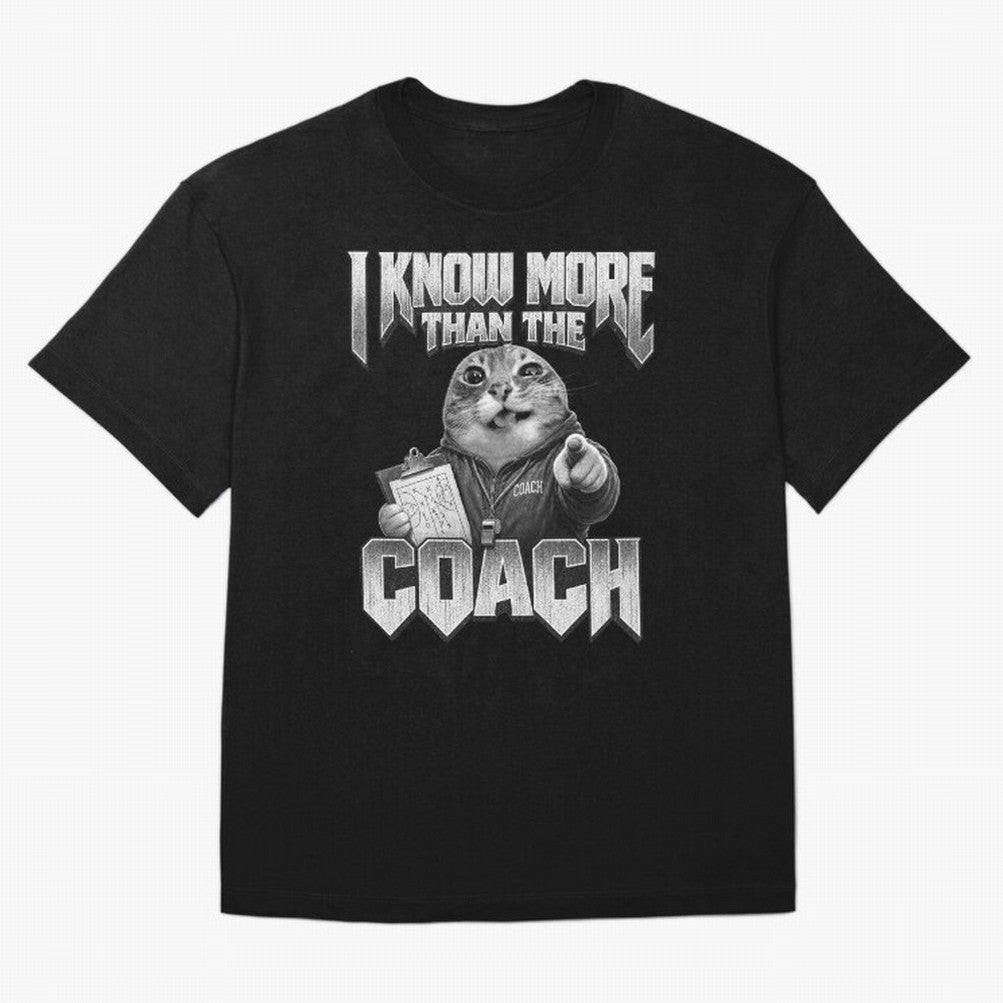 I Know More Than The Coach Funny World Cup 2026 Meme USA Soccer Fan Silly Cat Classic T-Shirt Cheer through Every Moment of Global Football Passion for FIFA World Cup 2026 Group Stage, Inspired by Haaland, Brazil, Portugal and Argentina, Match Day