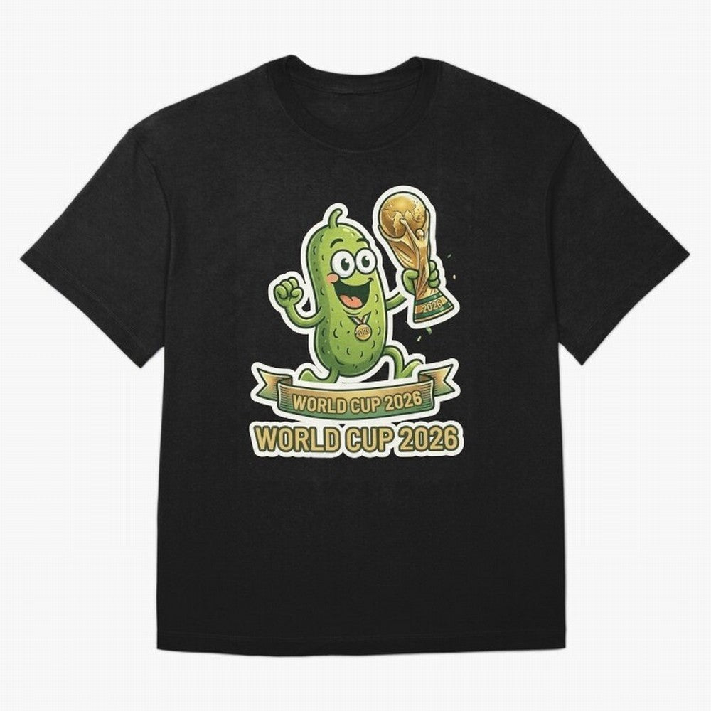 World Cup 2026 Pickle Champion Shirt ¨C Funny Soccer Pickle Mascot Holding Trophy, Cute Football Cartoon Design for Fans Sticker Mug Classic T-Shirt Turn Football Passion into Match Day Hype around FIFA World Cup 2026 USA Canada Mexico, Cristiano