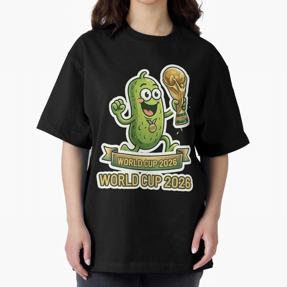 World Cup 2026 Pickle Champion Shirt ¨C Funny Soccer Pickle Mascot Holding Trophy, Cute Football Cartoon Design for Fans Sticker Mug Classic T-Shirt Turn Football Passion into Match Day Hype around FIFA World Cup 2026 USA Canada Mexico, Cristiano