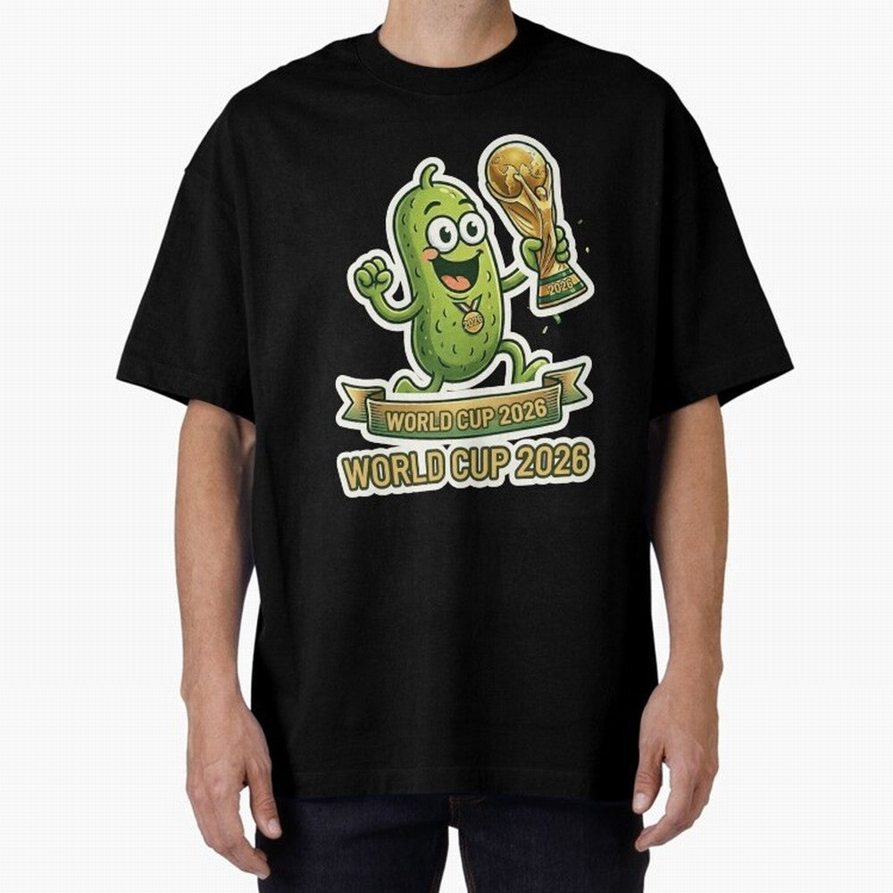World Cup 2026 Pickle Champion Shirt ¨C Funny Soccer Pickle Mascot Holding Trophy, Cute Football Cartoon Design for Fans Sticker Mug Classic T-Shirt Turn Football Passion into Match Day Hype around FIFA World Cup 2026 USA Canada Mexico, Cristiano