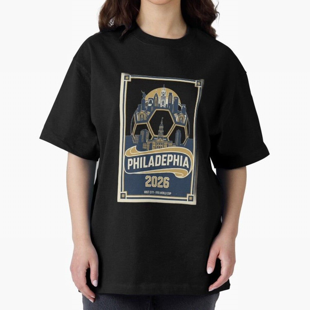 Philadelphia 2026 ¨C Vintage Soccer Host City Tee Classic T-Shirt Celebrate the Stars of FIFA World Cup 2026 Spirit, Built around Spain and Netherlands, Mbappe, Sports Nostalgia, International Competition, Famous Players and Unforgettable