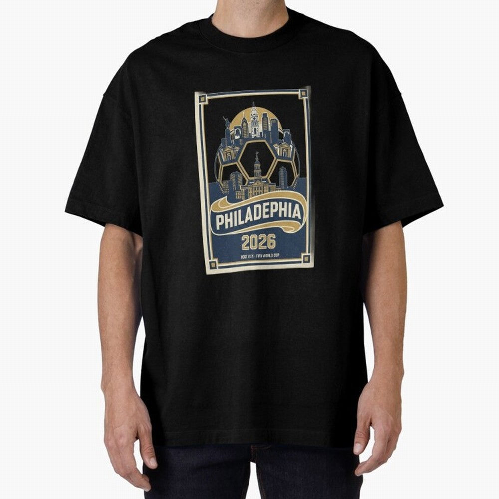 Philadelphia 2026 ¨C Vintage Soccer Host City Tee Classic T-Shirt Celebrate the Stars of FIFA World Cup 2026 Spirit, Built around Spain and Netherlands, Mbappe, Sports Nostalgia, International Competition, Famous Players and Unforgettable