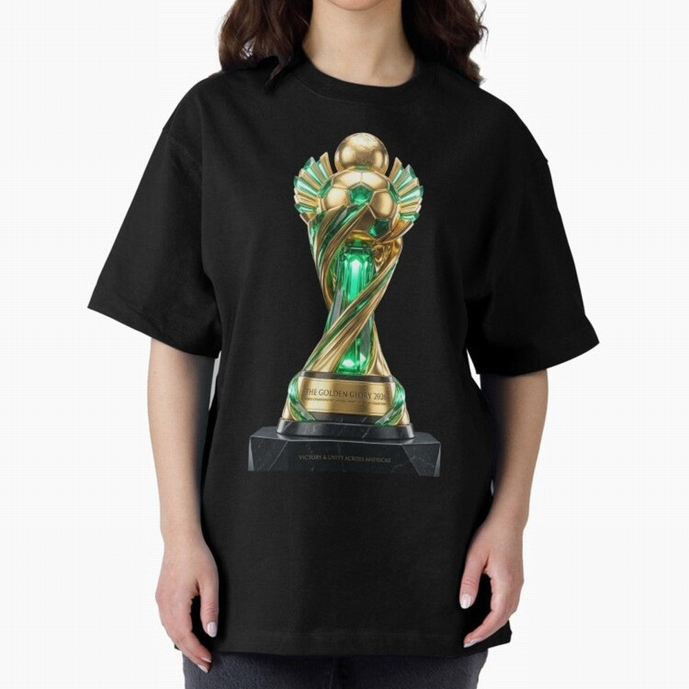The Golden Glory 2026 - Futurist Soccer Trophy Classic T-Shirt Mark the FIFA World Cup 2026 Group Stage Journey through Cristiano Ronaldo, Haaland and CR7 Highlights, Brazil, Portugal and Argentina Pride, Vintage Soccer Flavor, Modern Football