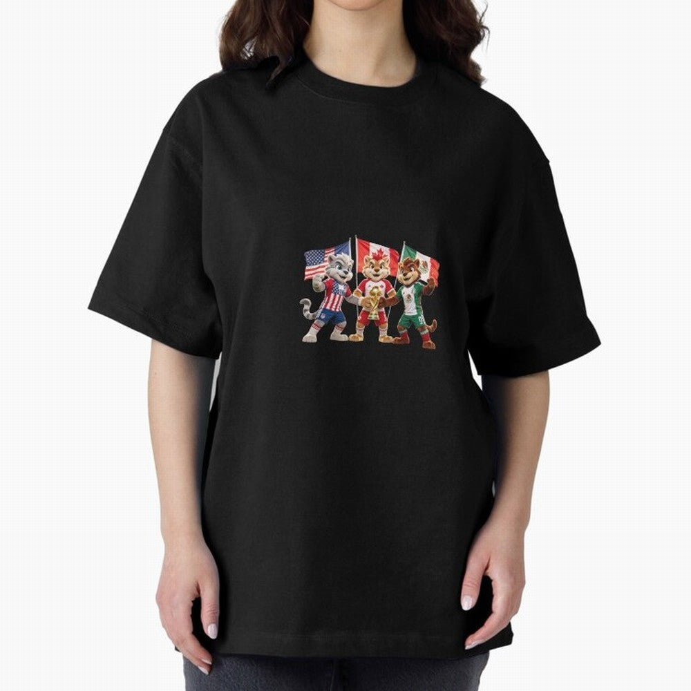 World Cup 2026 Host Nations Mascots - USA Canada Mexico Soccer Champions Classic T-Shirt Celebrate Soccer Greatness during the FIFA World Cup 2026 Group Stage Journey through Mbappe and Neymar Highlights, Brazil, Portugal and Argentina Pride,