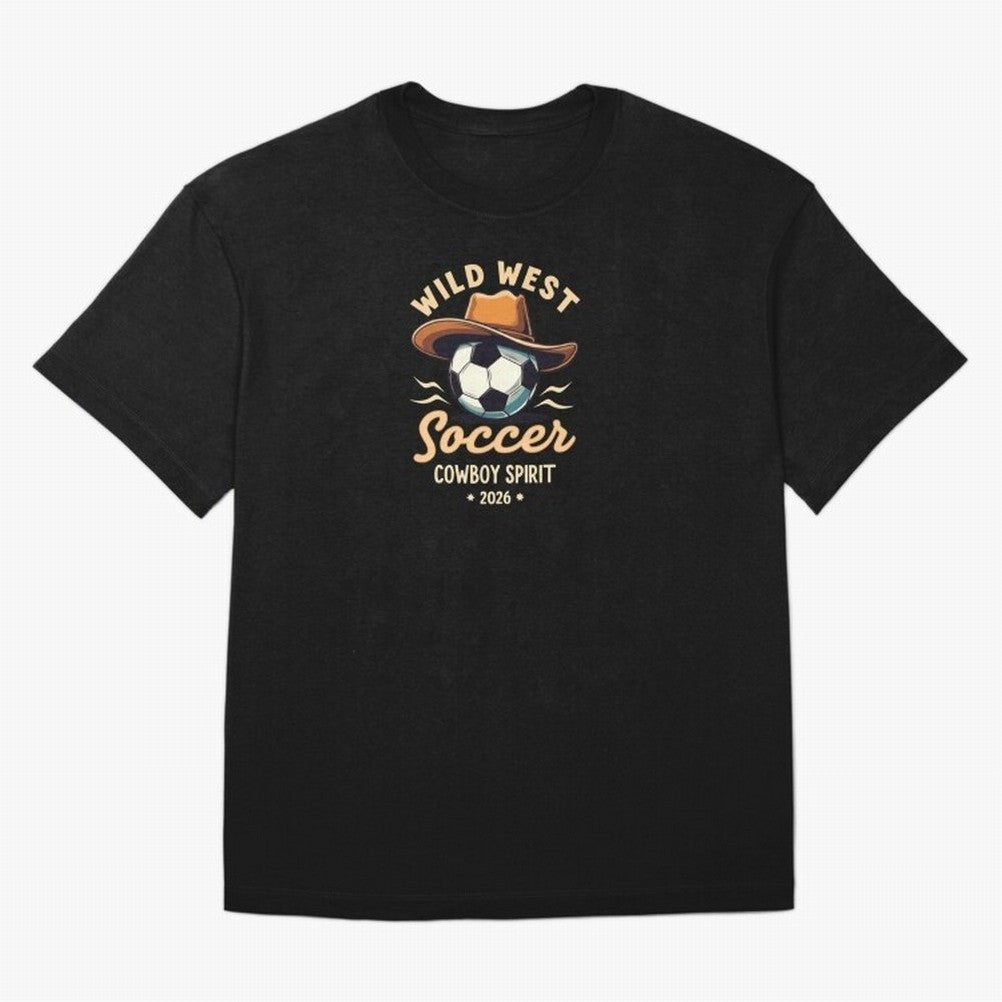 Wild West Soccer Cowboy Spirit World Cup 2026 Classic T-Shirt Show Your Tournament Heart for FIFA World Cup 2026 USA Canada Mexico for Fans of Neymar, Haaland and Cristiano Ronaldo and England and Germany, Bringing Stadium Memories, Football